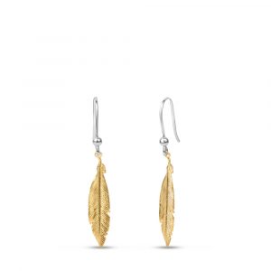 H feather earrings