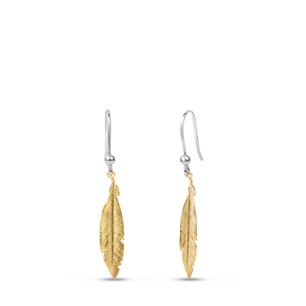 H feather earrings