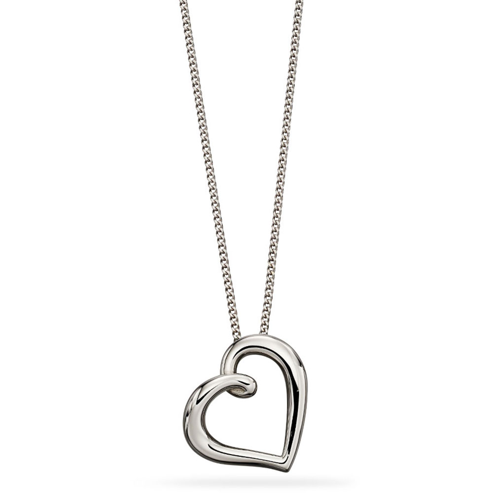 White Gold Heart Pendant | Autumn and May | Designed in London