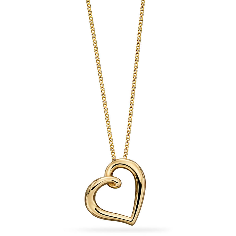 Contempt Aviation Offer Yellow Gold Heart Pendant| Autumn and May |Designed in London Gold Jewellery