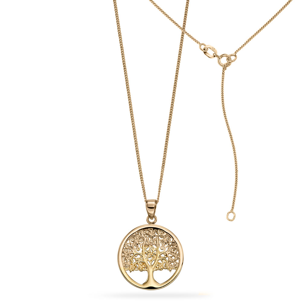 Rose Gold Plated Tree of Life Necklace Created with Zircondia® Crystals by  Philip Jones Jewellery