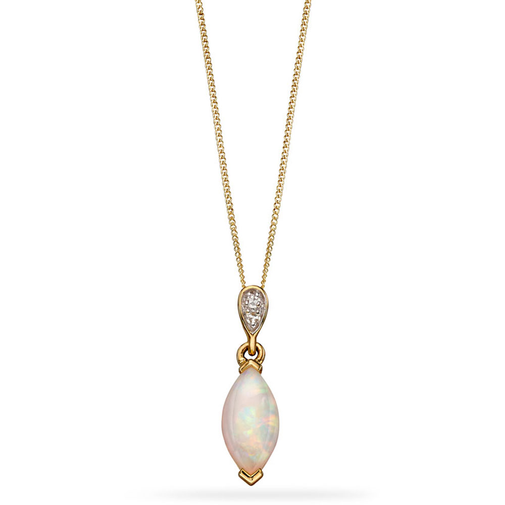 Opal Marquise Pendant| Autumn and May |Designed in London Gold Jewellery
