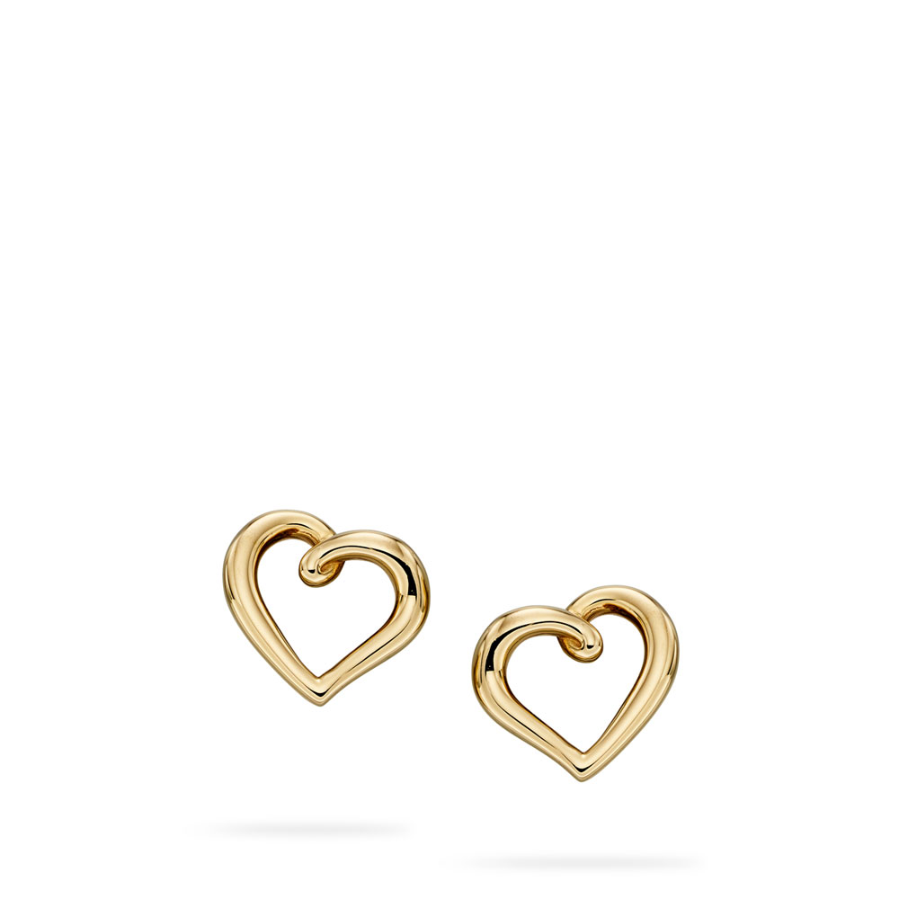 Yellow Gold Heart Earrings | Autumn and 