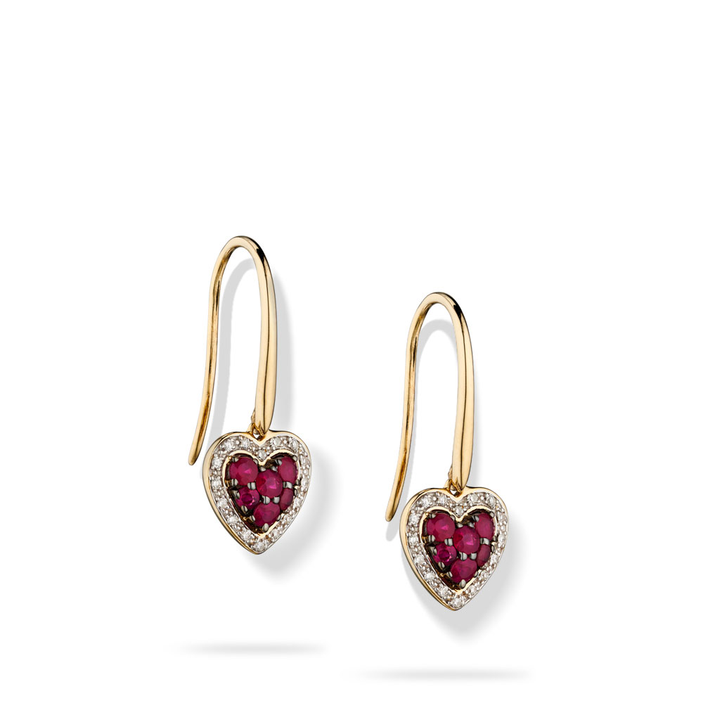 Pear  Ruby Heart Earrings  Jewelry Women Accessories  World Art Community