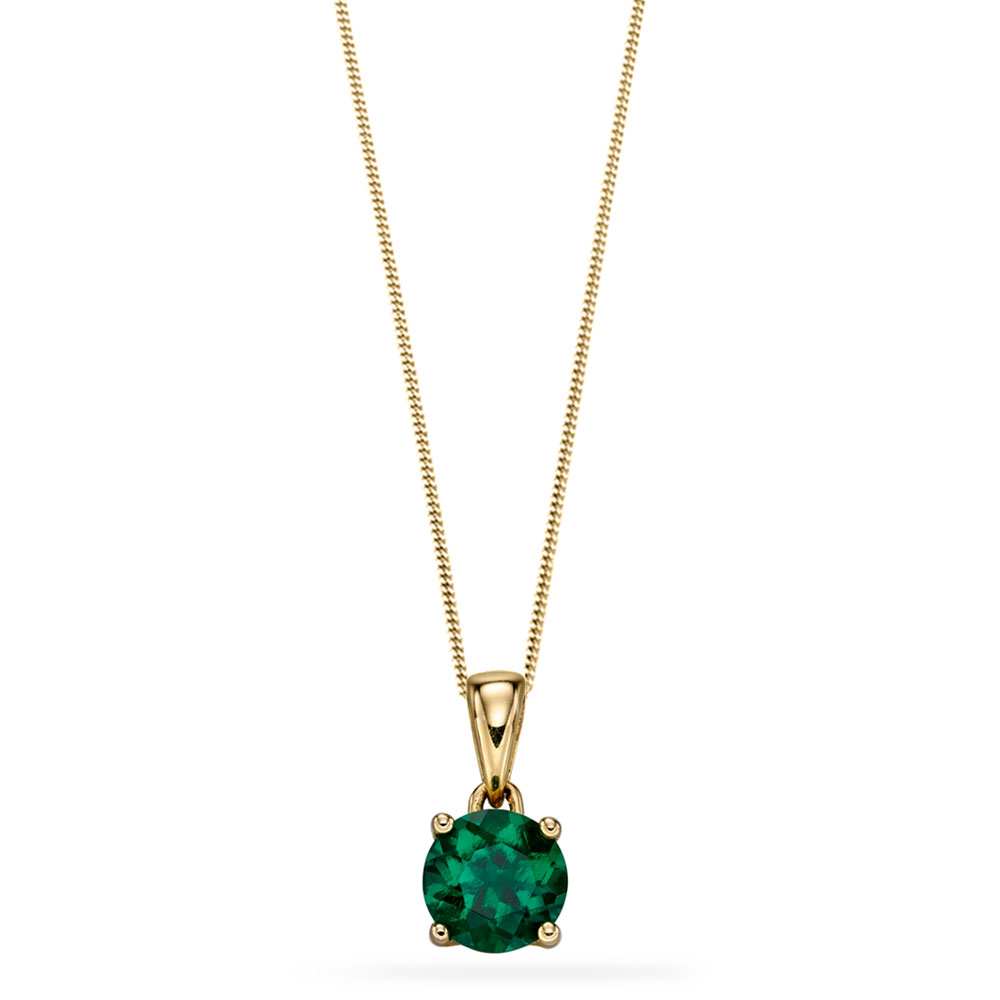 May Birthstone Emerald Pendant