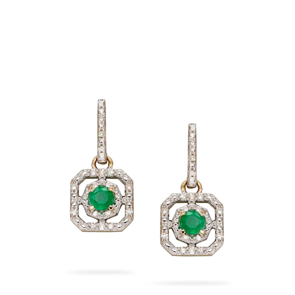 Square Emerald Earrings | Emerald earrings studs, Diamond earrings design,  Square earrings studs