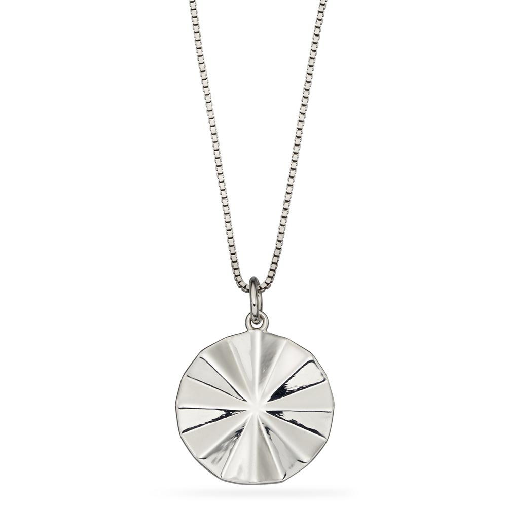 Bevelled Disc Pendant | Autumn and May | Sterling Silver Jewellery