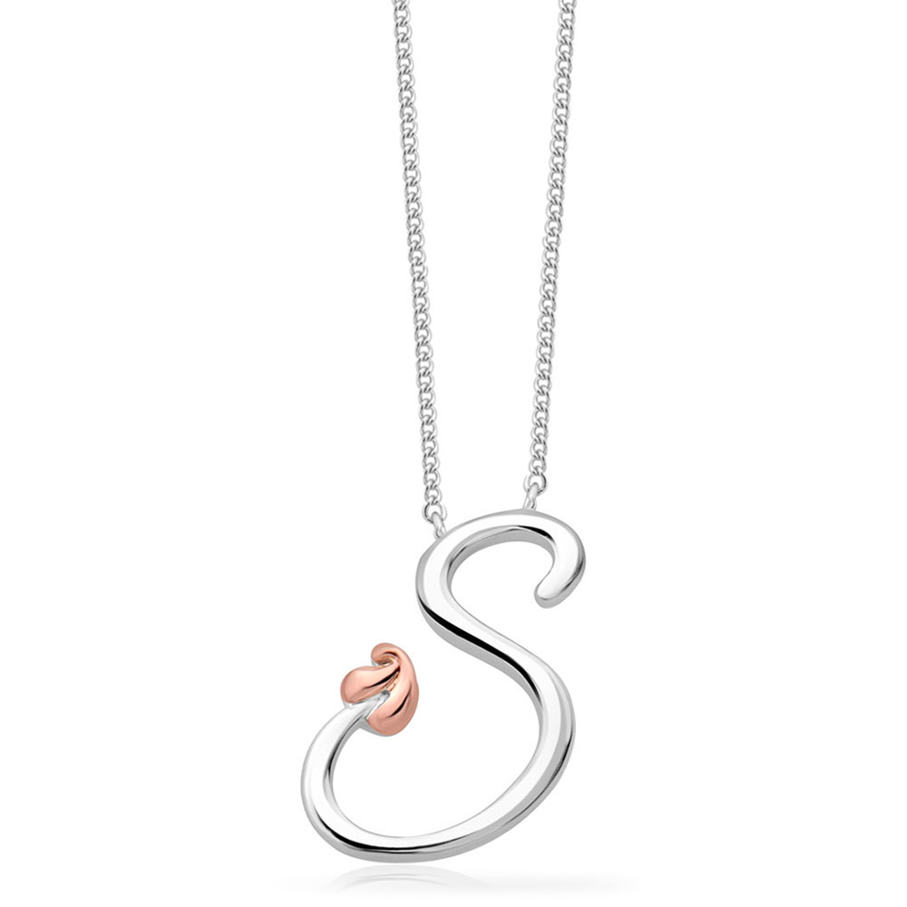 Big Initial S Necklace in 925 Sterling Silver | JOYAMO - Personalized  Jewelry