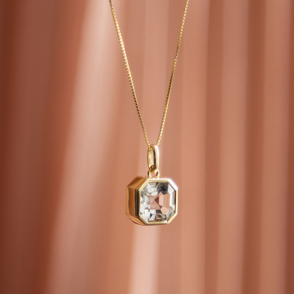 White topaz store pendant