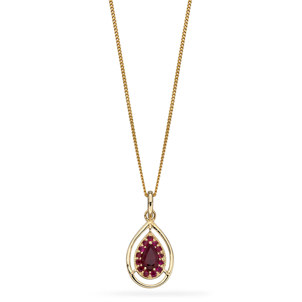 Ruby Teardrop Pendant | Autumn and May | Gemstone Designer Jewellery