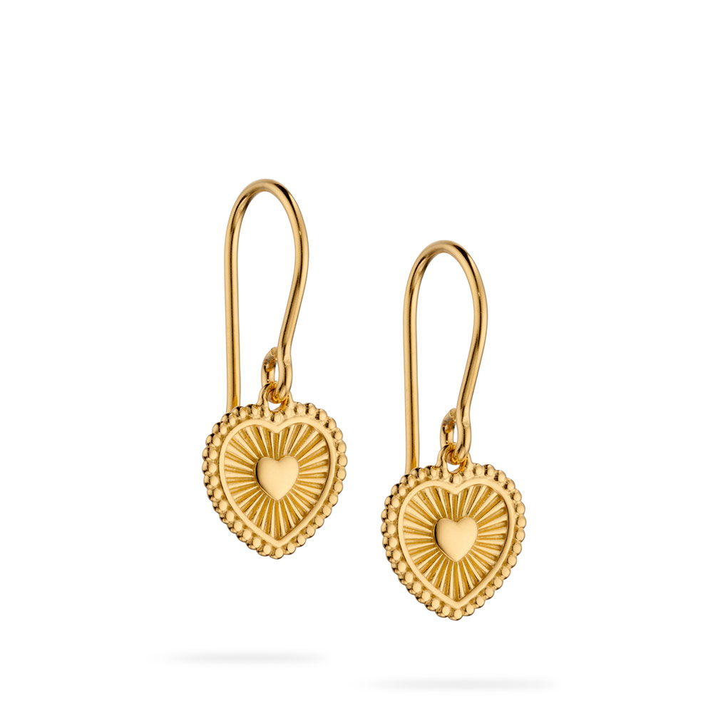 Gold Vermeil Heart Earrings Autumn And May Sterling Silver Jewellery