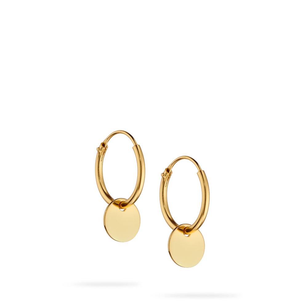 Gold Platted Disc Hoops