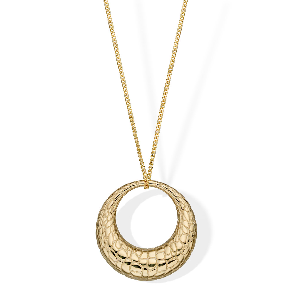 9ct Yellow Gold Snake Skin Texture Pendant Autumn and May