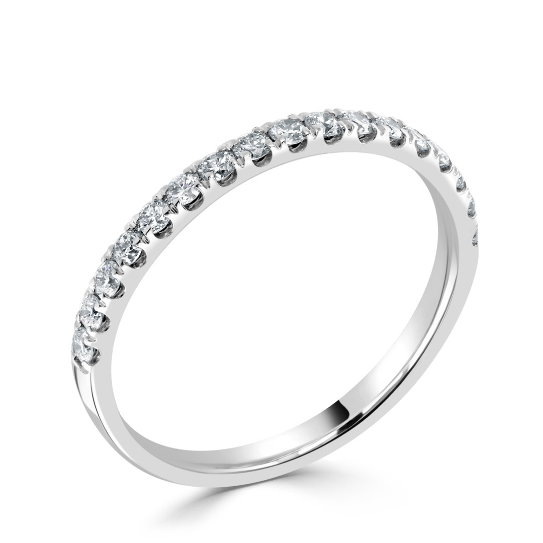 3 Row Half Eternity Diamond Ring in Platinum JL PT 329