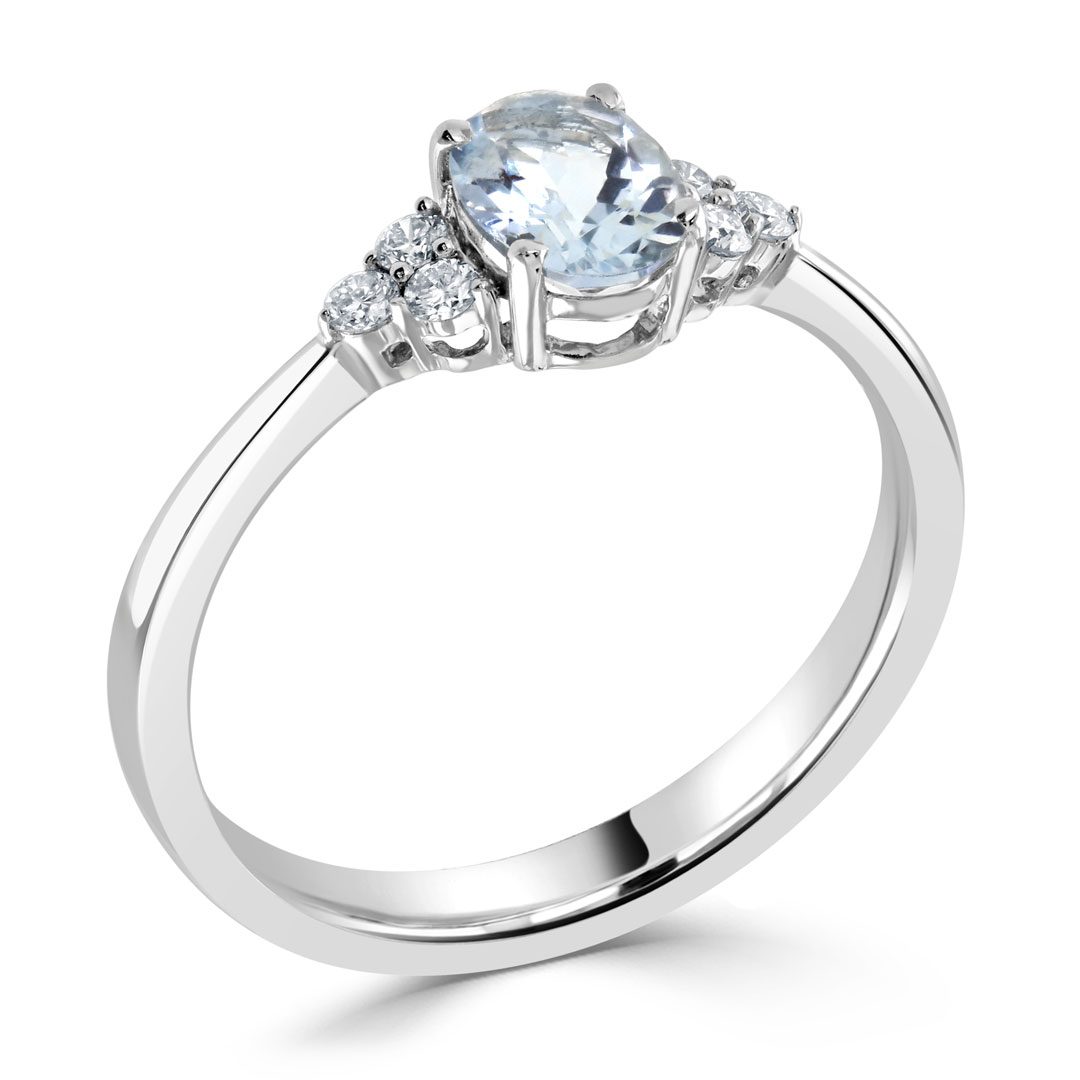 Aquamarine and Diamond Engagement Ring X3418A