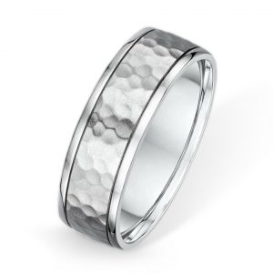 Hammered Pattern Wedding Ring