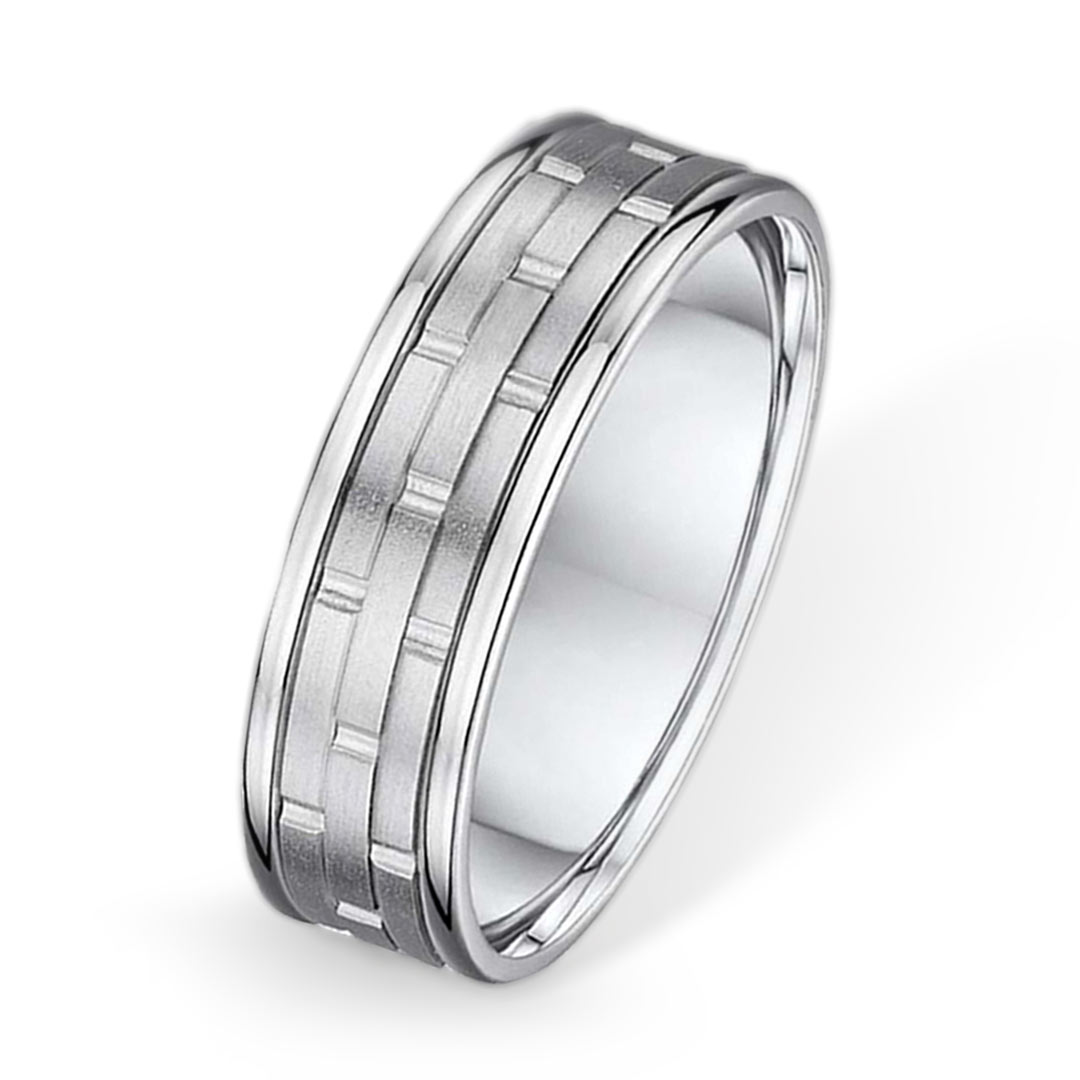 Brick Pattern Wedding Ring