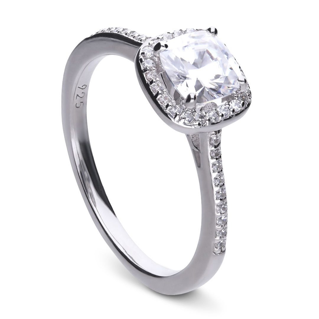 Diamonfire Pave Set Cushion Shaped Ring| Bridal Jewellery