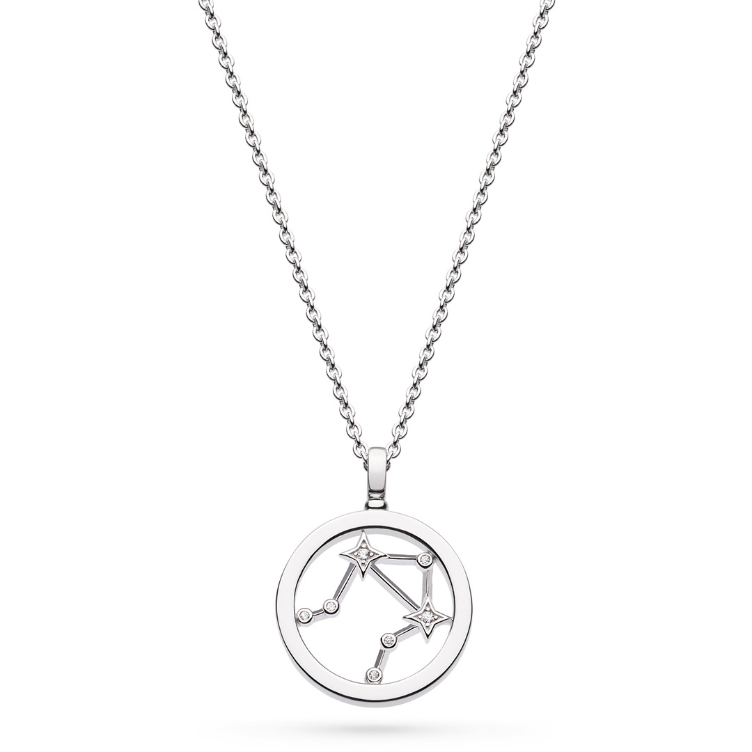 Sterling Silver Libra Zodiac Sign Pendant Necklace