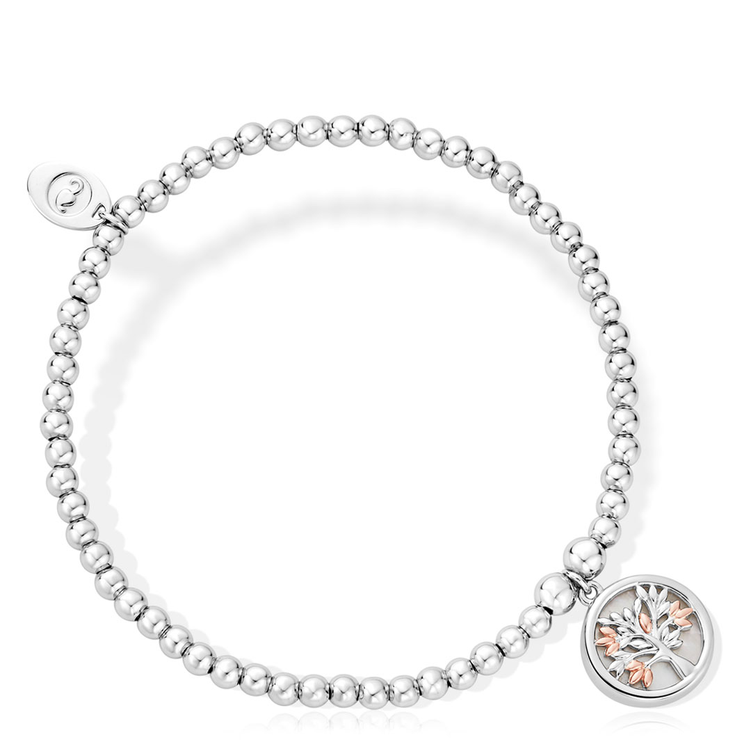 Clogau Welsh Gold Tree of Life Silver and Mother of Pearl Circle Affinity Bracelet 3SBB92R