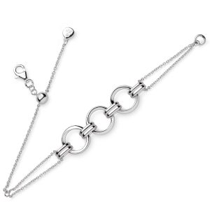 Kit Heath Bevel Unity Twin Chain Slider Sterling Silver Bracelet RP