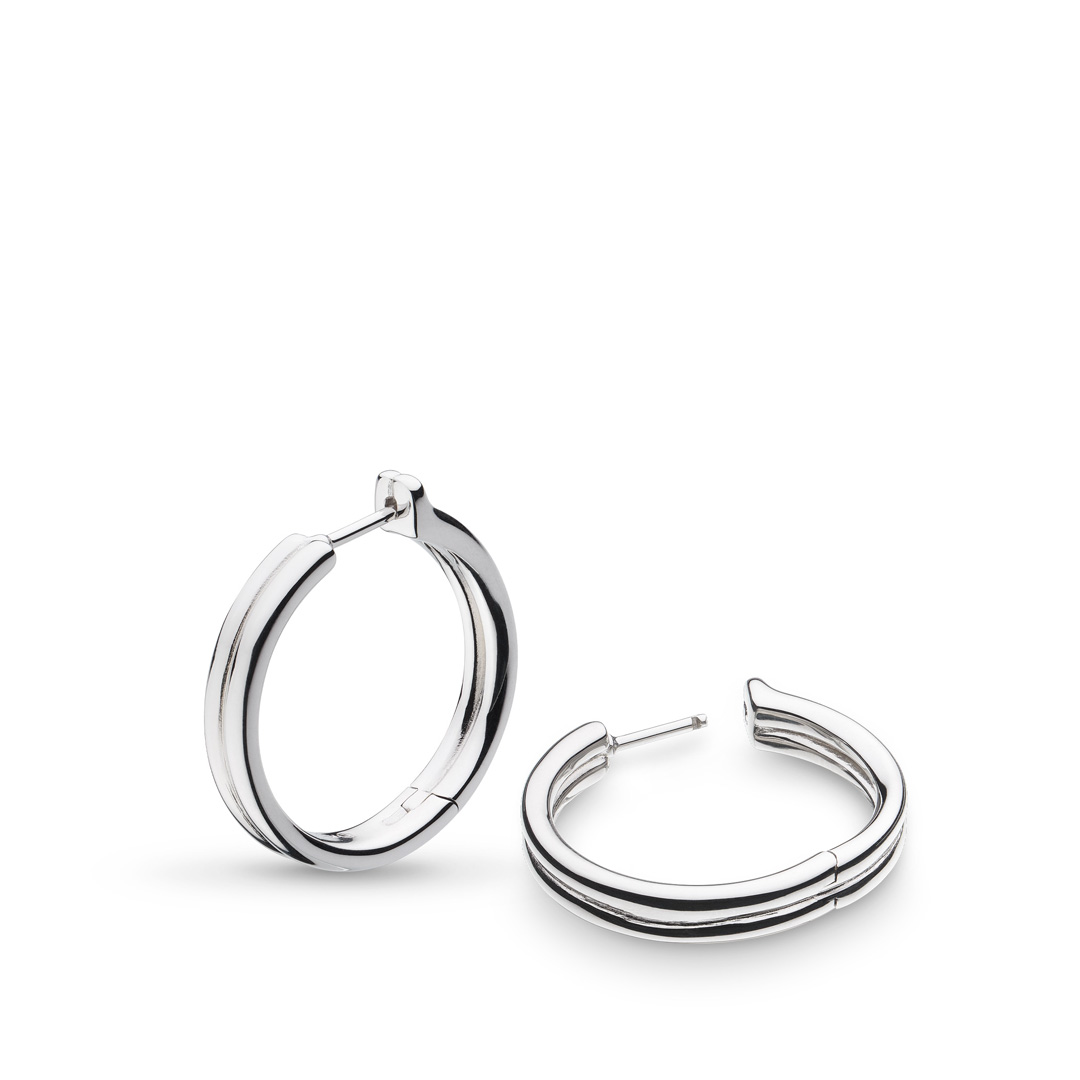 Kit Heath Bevel Unity Maxi Hoop Sterling Silver Earrings RP