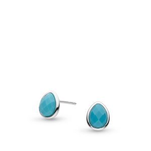 Kit Heath Coast Pebble Azure Gemstone Stud Sterling Silver Earrings MG