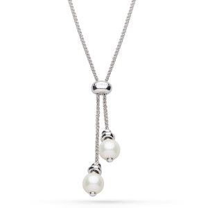 Kit Heath Coast Tumble Pearl Lariat Sterling Silver Necklace FP