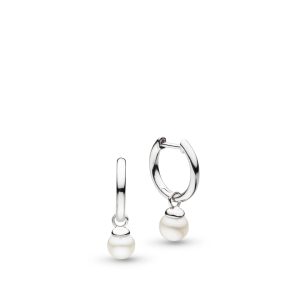 Kit Heath Coast Tumble Pearl Mini Hoop Sterling Silver Earrings FP