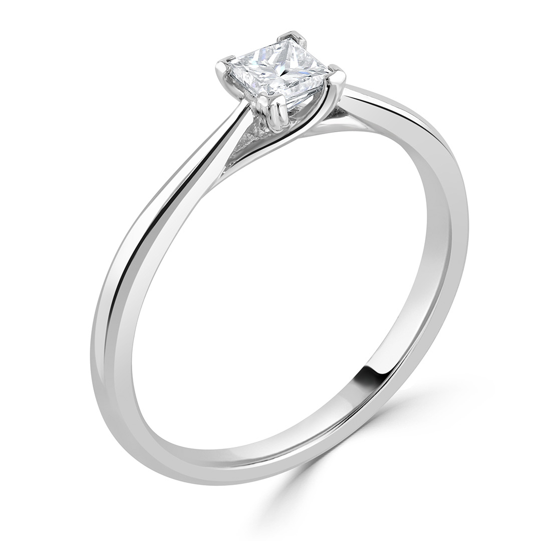 Autumn and May Platinum Quarter Carat Princess Cut Diamond Solitaire Engagement Ring X7253 A.jpg