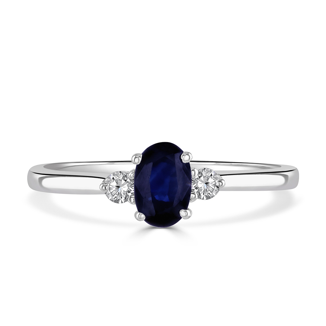 Autumn and May White Gold Oval Blue Sapphire and Diamond Engagement Ring X6673B.jpg
