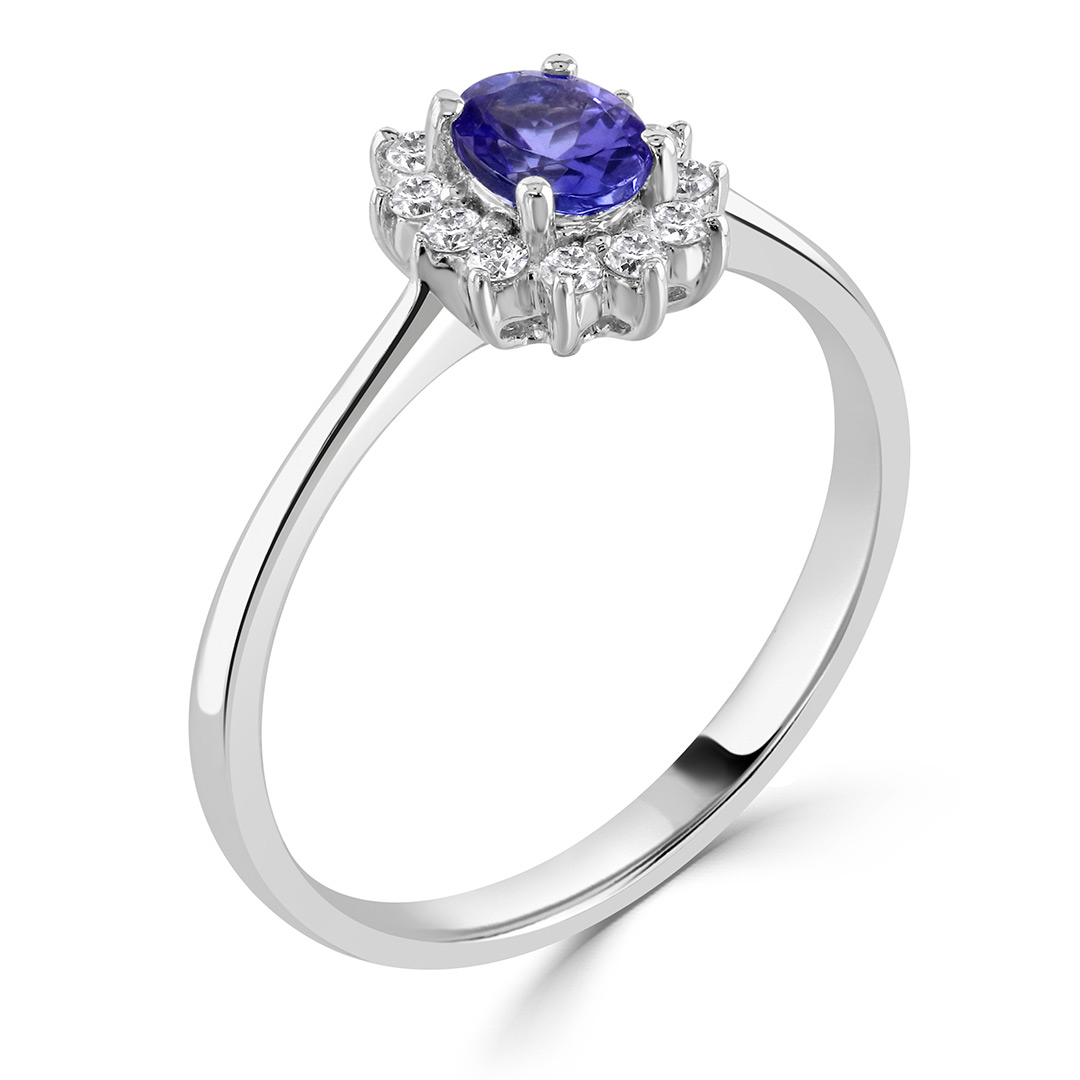 Autumn and May Tanzanite and Diamond Halo Engagement Ring X5358 A.jpg