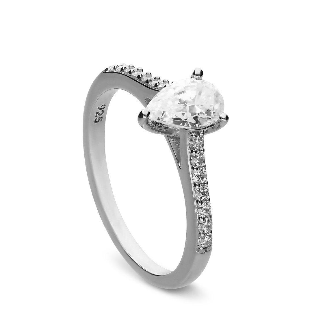 Diamonfire Pear Cut Zirconia Ring